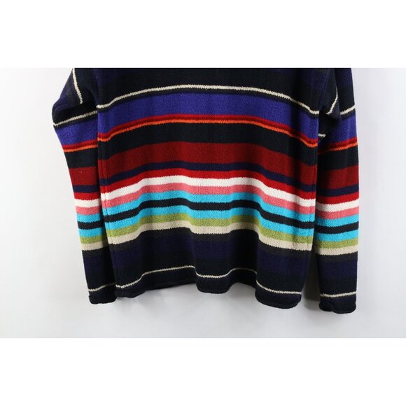 Vintage 90s Express Womens Medium Rainbow Striped Marled Knit Collared Sweater - Picture 11 of 11